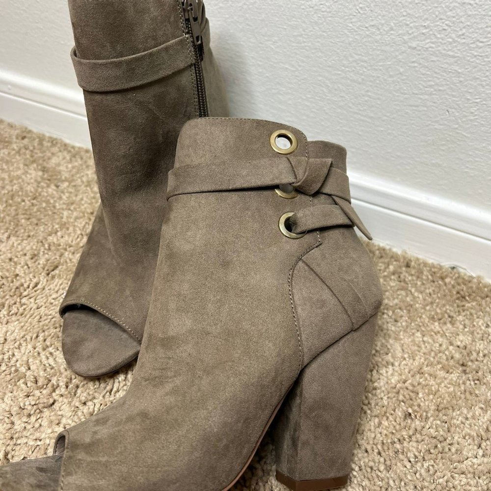 Justfab - Peep Toe Heeled Remy Booties